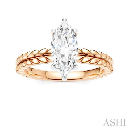 Marquise Shape Semi-Mount Diamond Engagement Ring
