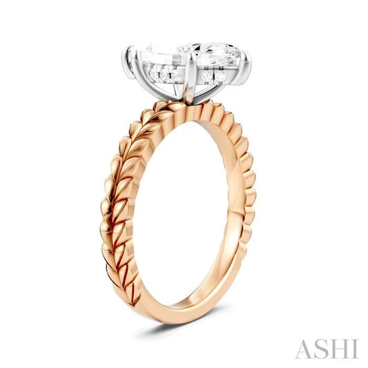 Marquise Shape Semi-Mount Diamond Engagement Ring