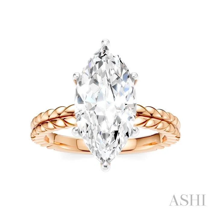 Marquise Shape Semi-Mount Diamond Engagement Ring