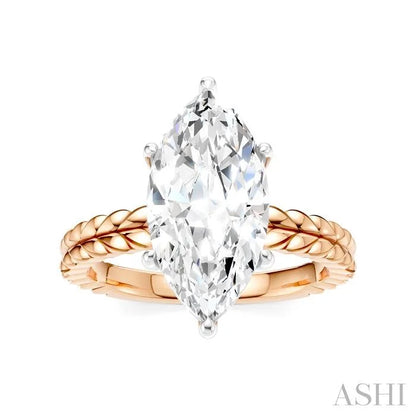 Marquise Shape Semi-Mount Diamond Engagement Ring