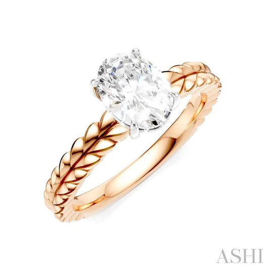 Oval Shape Semi-Mount Diamond Engagement Ring