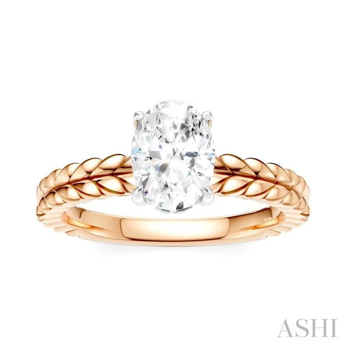 Oval Shape Semi-Mount Diamond Engagement Ring