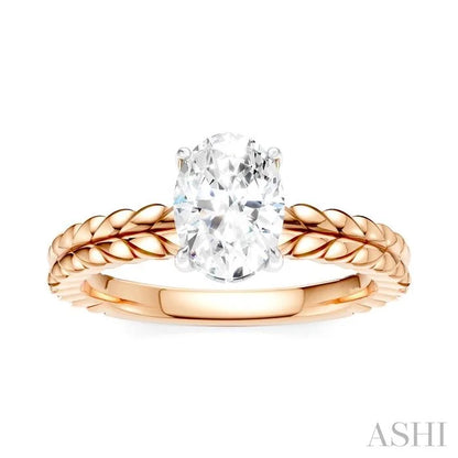 Oval Shape Semi-Mount Diamond Engagement Ring