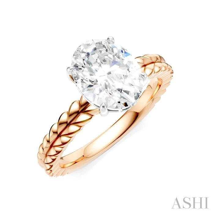 Oval Shape Semi-Mount Diamond Engagement Ring