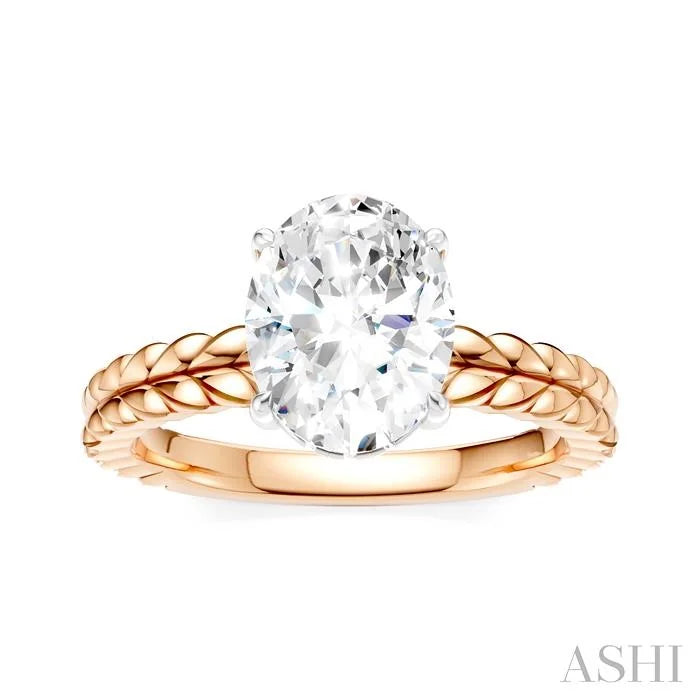 Oval Shape Semi-Mount Diamond Engagement Ring