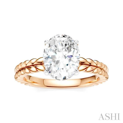 Oval Shape Semi-Mount Diamond Engagement Ring