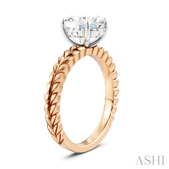 Oval Shape Semi-Mount Diamond Engagement Ring