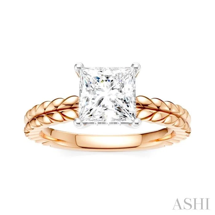 Princess Shape Semi-Mount Diamond Engagement Ring