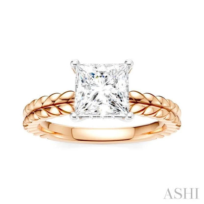 Princess Shape Semi-Mount Diamond Engagement Ring