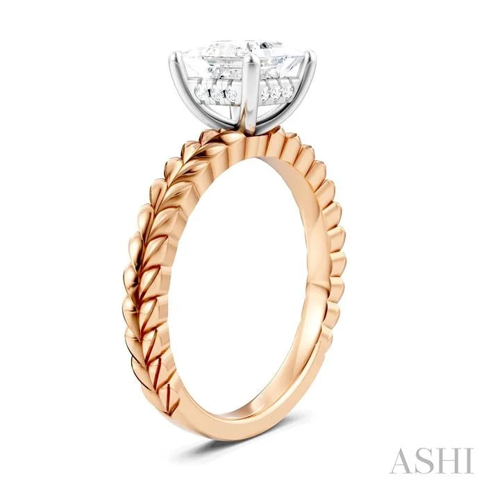 Princess Shape Semi-Mount Diamond Engagement Ring