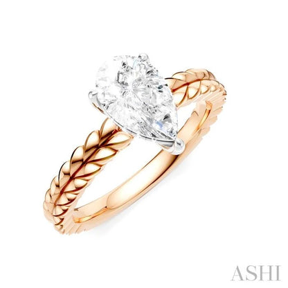 Pear Shape Semi-Mount Diamond Engagement Ring