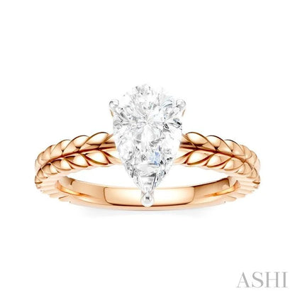 Pear Shape Semi-Mount Diamond Engagement Ring