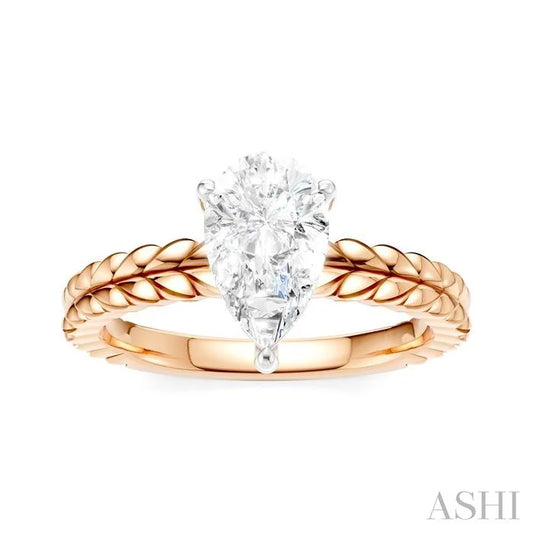 Pear Shape Semi-Mount Diamond Engagement Ring