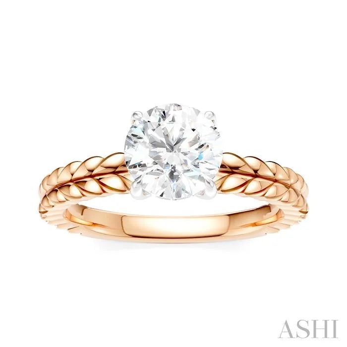 Round Shape Semi-Mount Diamond Engagement Ring