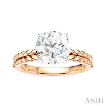 Round Shape Semi-Mount Diamond Engagement Ring