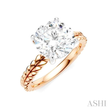Round Shape Semi-Mount Diamond Engagement Ring