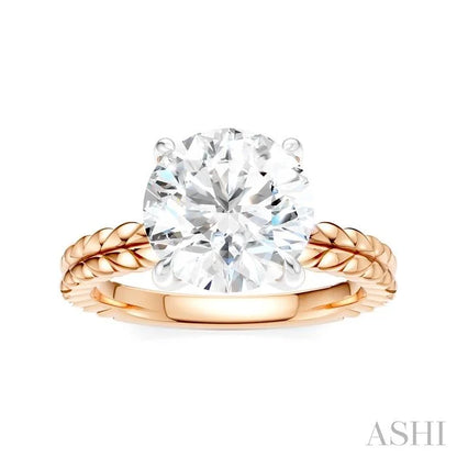 Round Shape Semi-Mount Diamond Engagement Ring