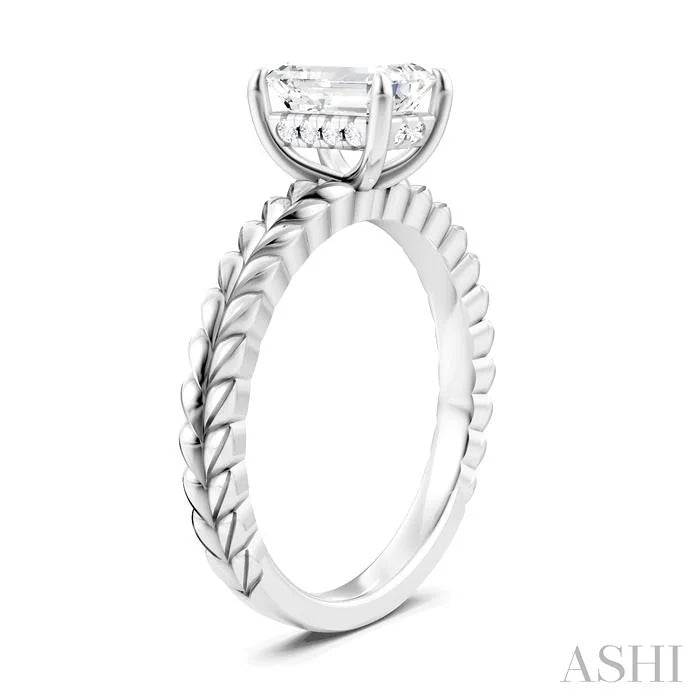 Emerald Shape Semi-Mount Diamond Engagement Ring