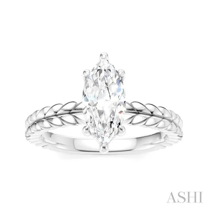 Marquise Shape Semi-Mount Diamond Engagement Ring