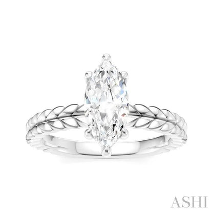 Marquise Shape Semi-Mount Diamond Engagement Ring