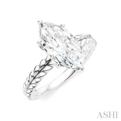 Marquise Shape Semi-Mount Diamond Engagement Ring