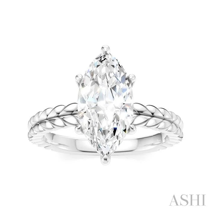 Marquise Shape Semi-Mount Diamond Engagement Ring