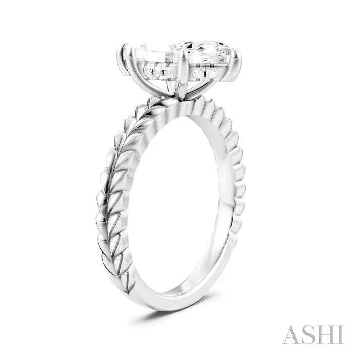 Marquise Shape Semi-Mount Diamond Engagement Ring