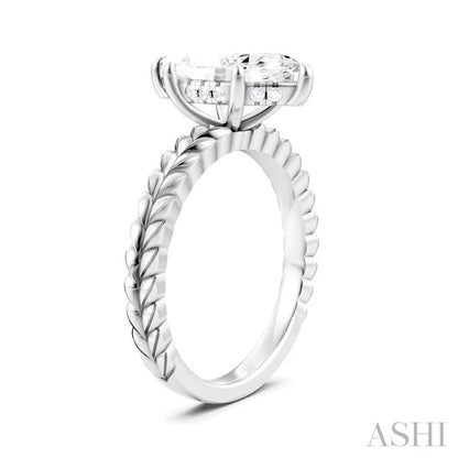 Marquise Shape Semi-Mount Diamond Engagement Ring