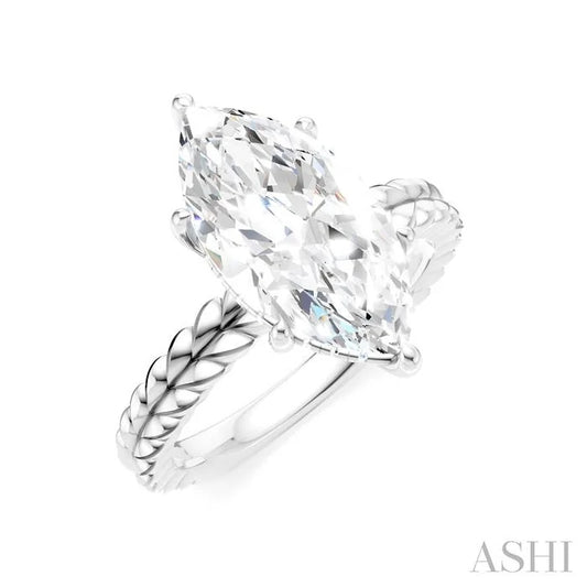 Marquise Shape Semi-Mount Diamond Engagement Ring