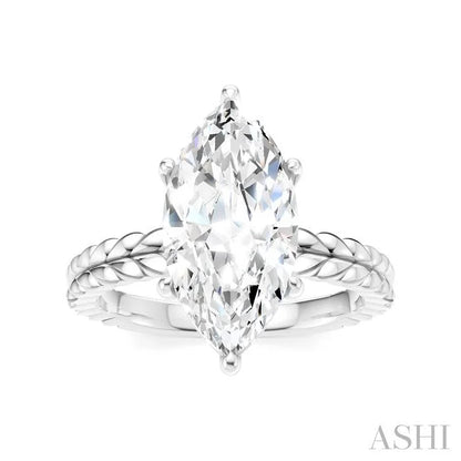 Marquise Shape Semi-Mount Diamond Engagement Ring