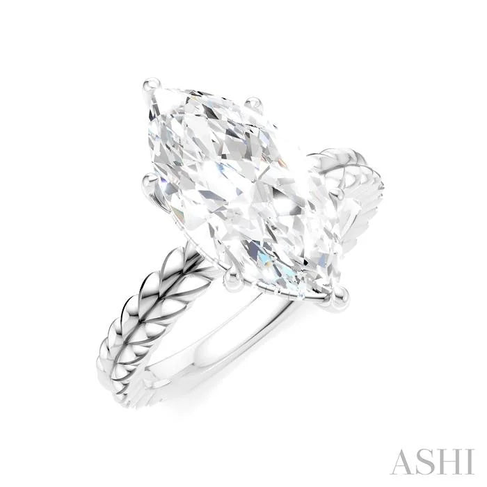 Marquise Shape Semi-Mount Diamond Engagement Ring