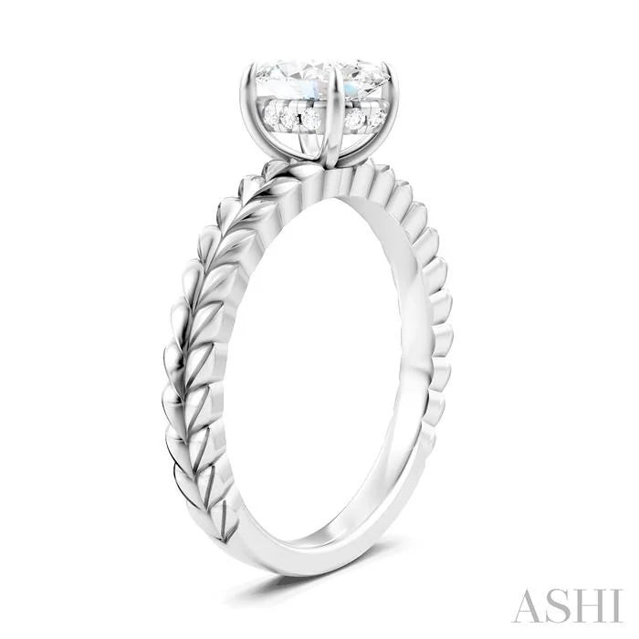 Oval Shape Semi-Mount Diamond Engagement Ring