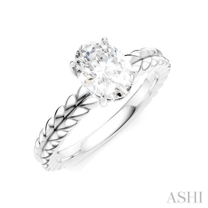 Oval Shape Semi-Mount Diamond Engagement Ring