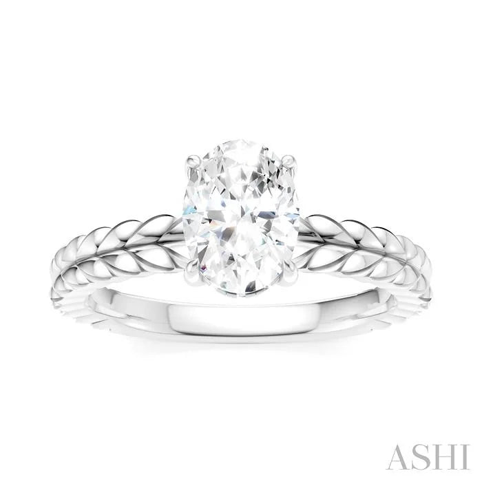Oval Shape Semi-Mount Diamond Engagement Ring