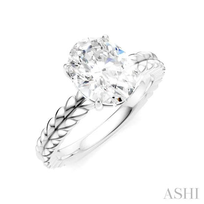 Oval Shape Semi-Mount Diamond Engagement Ring
