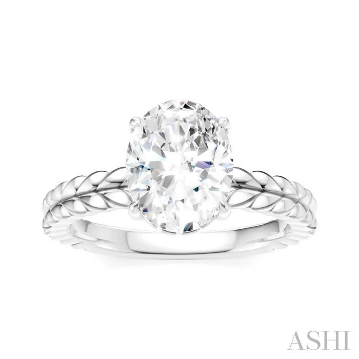 Oval Shape Semi-Mount Diamond Engagement Ring
