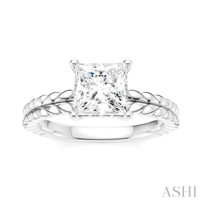 Princess Shape Semi-Mount Diamond Engagement Ring