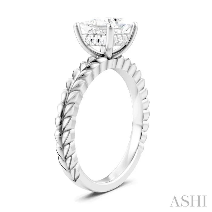 Princess Shape Semi-Mount Diamond Engagement Ring