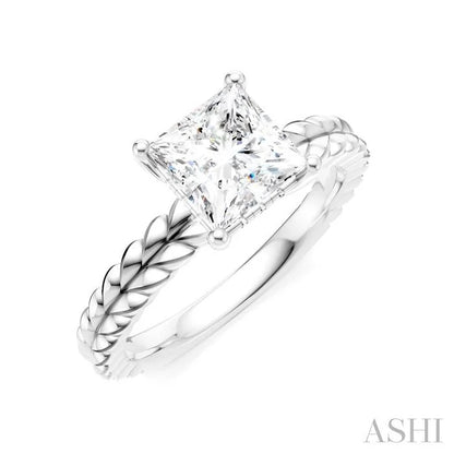 Princess Shape Semi-Mount Diamond Engagement Ring