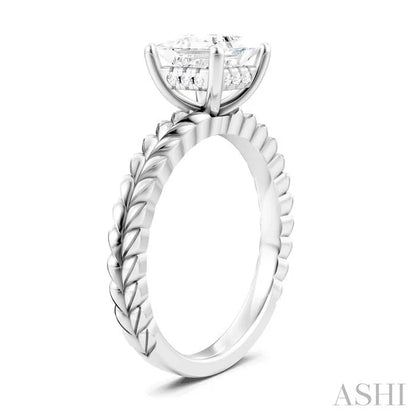 Princess Shape Semi-Mount Diamond Engagement Ring