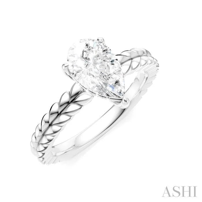Pear Shape Semi-Mount Diamond Engagement Ring