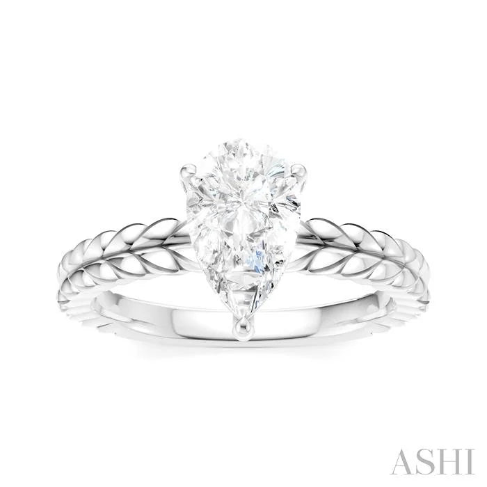 Pear Shape Semi-Mount Diamond Engagement Ring