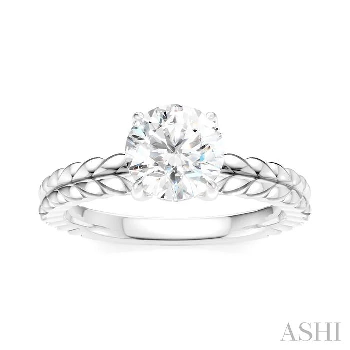 Round Shape Semi-Mount Diamond Engagement Ring