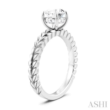 Round Shape Semi-Mount Diamond Engagement Ring