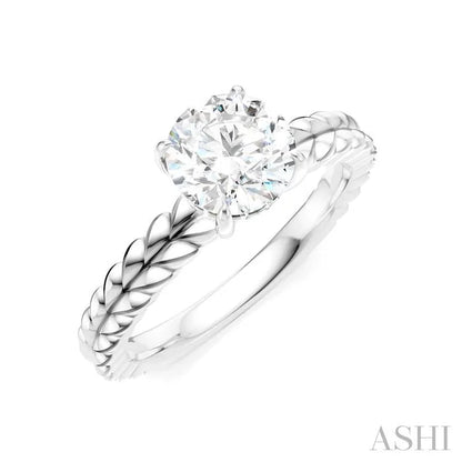Round Shape Semi-Mount Diamond Engagement Ring