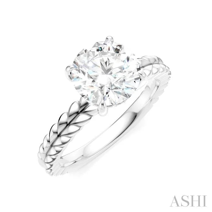 Round Shape Semi-Mount Diamond Engagement Ring