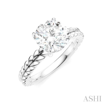 Round Shape Semi-Mount Diamond Engagement Ring