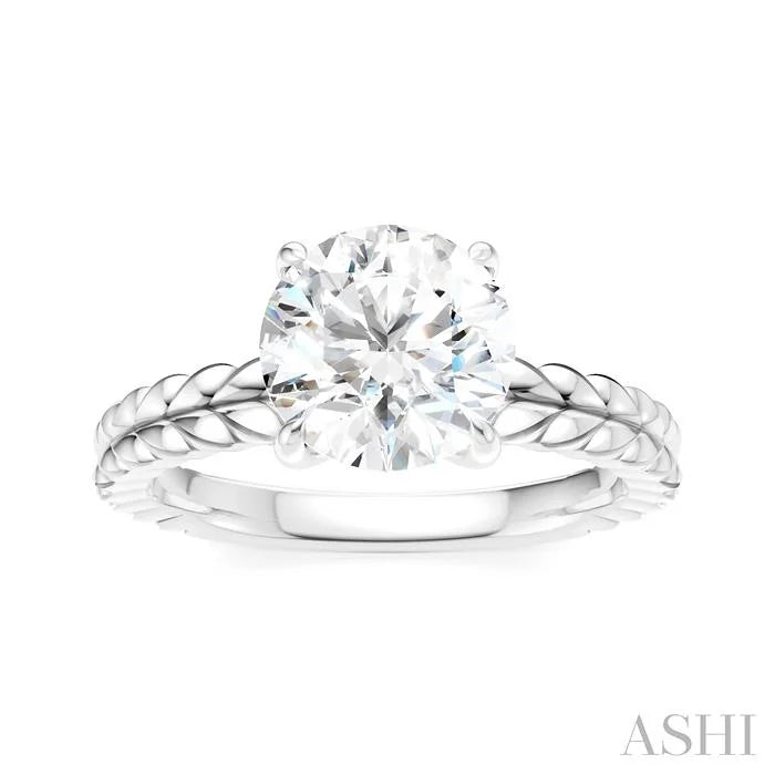 Round Shape Semi-Mount Diamond Engagement Ring
