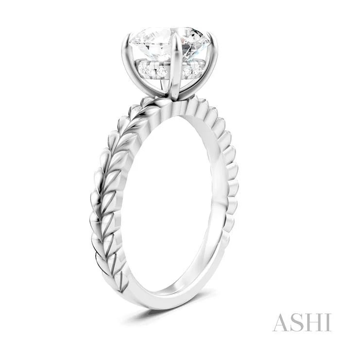 Round Shape Semi-Mount Diamond Engagement Ring