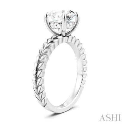 Round Shape Semi-Mount Diamond Engagement Ring